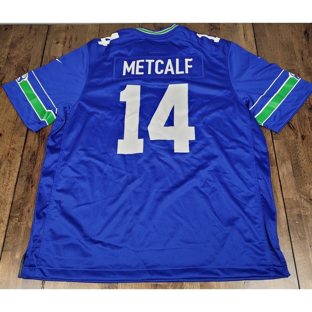 Nike DK Metcalf Seattle Seahawks Throwback Game Jersey Royal Blue 2XL XXL
